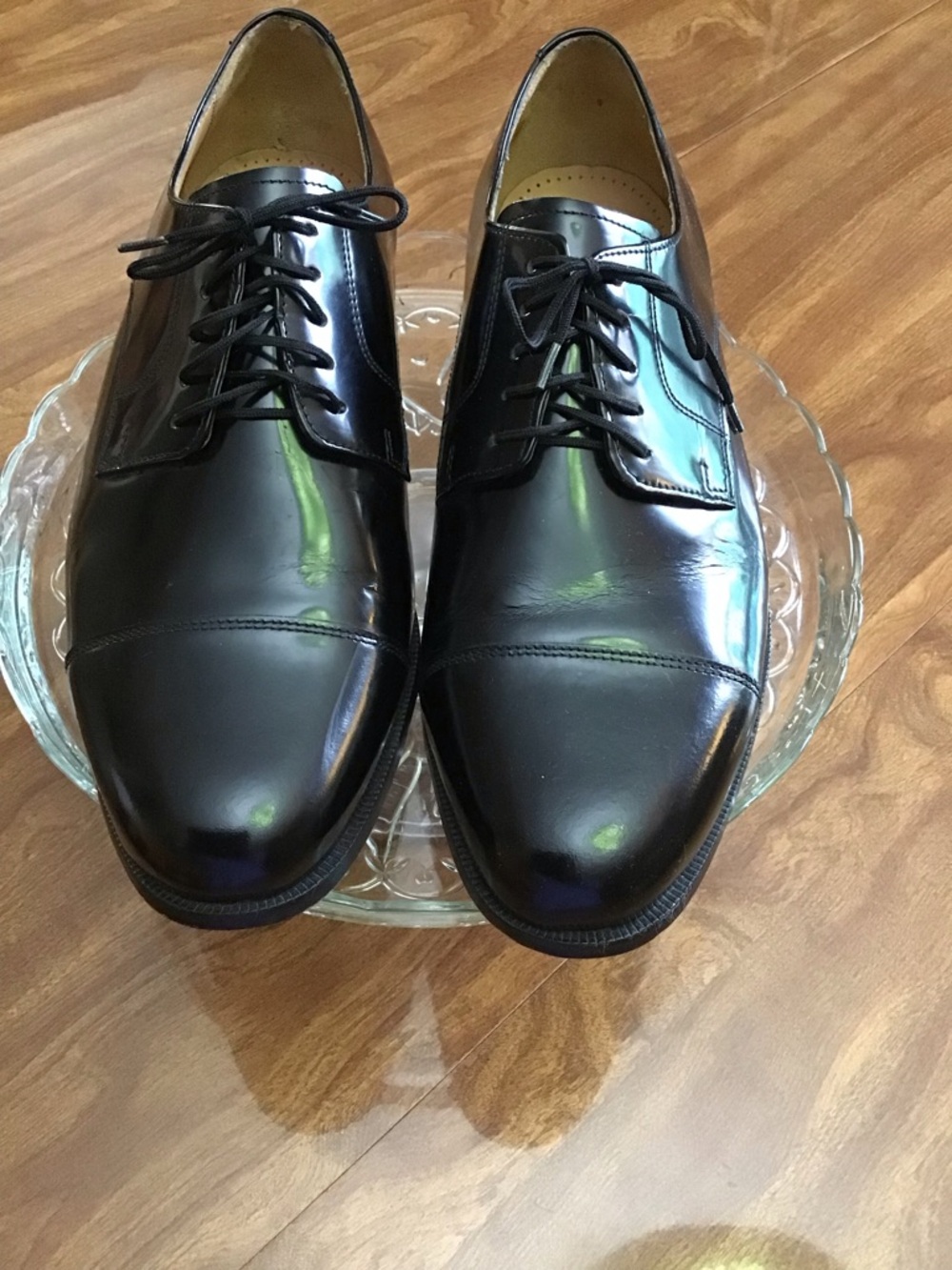 Cole Haan Men's Classic Black Cap-Toe Leather Dress Oxfords